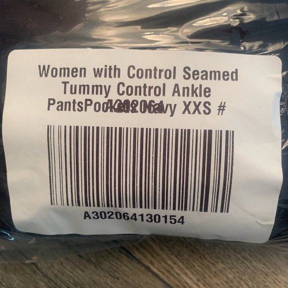 NWT WOMEN WITH CONTROL SEAMED TUMMY CONTROL ANKLE PANTS W/POCKETS NAVY XXS - Picture 8 of 9